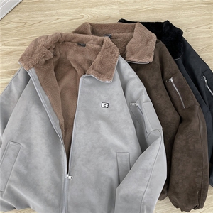 加绒加厚男女棉衣扎染仿兔毛绒保暖棉袄宽松面包服MY022 P105图片