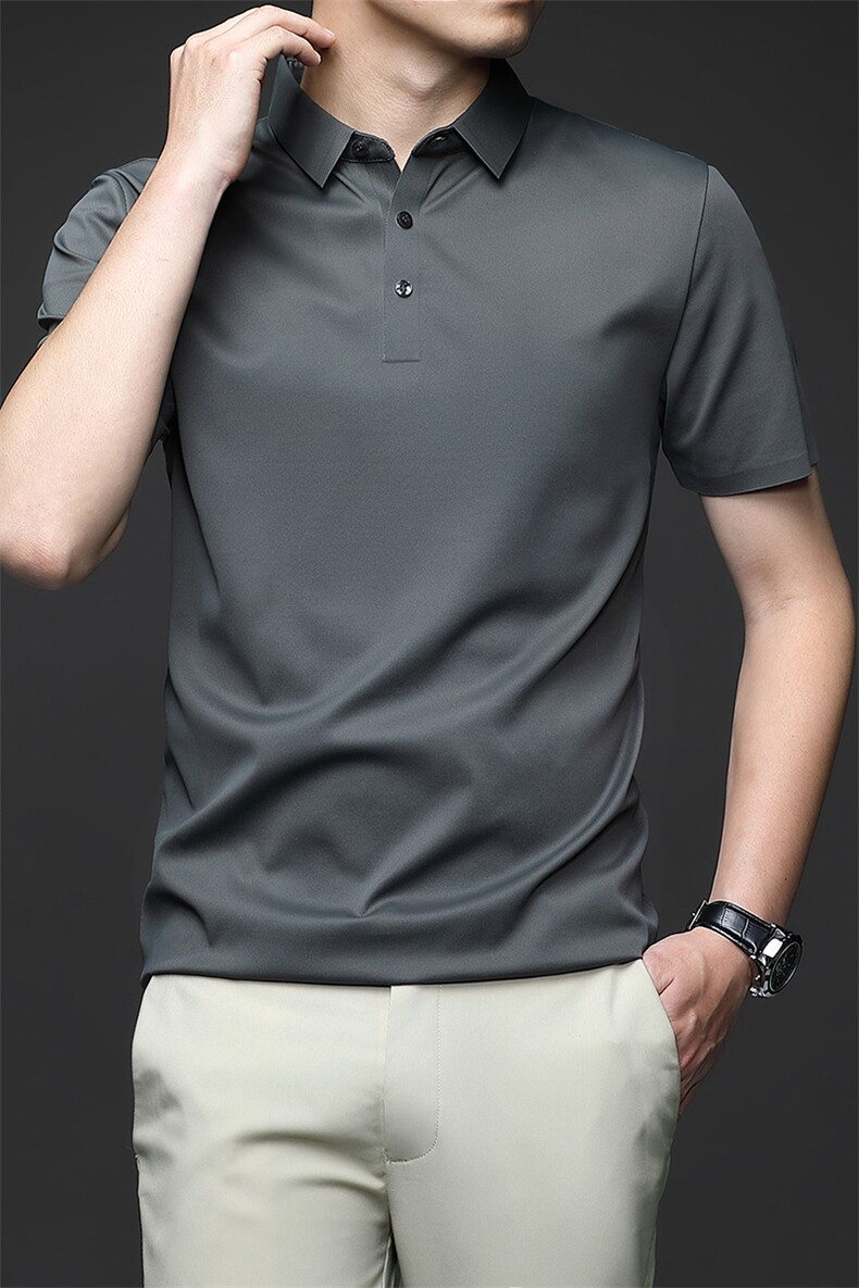 中年休闲男装翻领半袖T恤衫2023夏季新款男士polo衫无痕薄款上衣,男装Polo衫,电商B212（原钱塘6029）