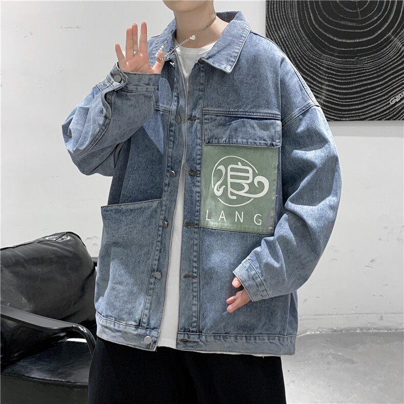 jk631-p75-限价98港风日系中性大码牛仔外套潮牌ins宽松夹克,男装工装外套,星座116