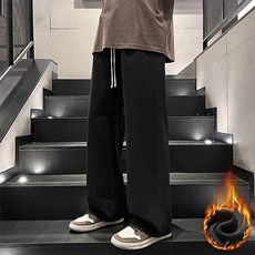 冬季加绒加厚牛仔裤男棉裤秋裤保暖抗寒宽松直筒裤子110-1-P45，男装牛仔裤，星座1006-1