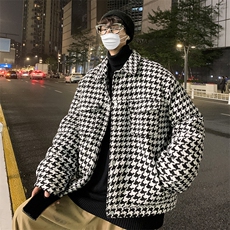 MY678-P80现货冬季棉衣休闲夹克千鸟格加棉棉服外套a，男装夹克，电商A456（原C415）
