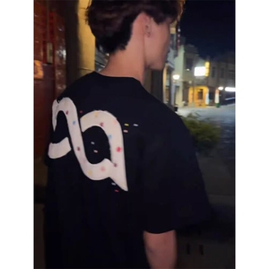 万针全刺绣工艺抖音得物高品质260克重磅纯棉双纱美式高街短袖T恤图片