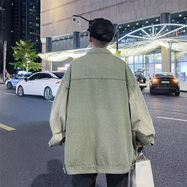 美式复古男女牛仔外套春秋季新款潮牌渐变宽松工装夹克JK01170-65,男装夹克,星座308B-1