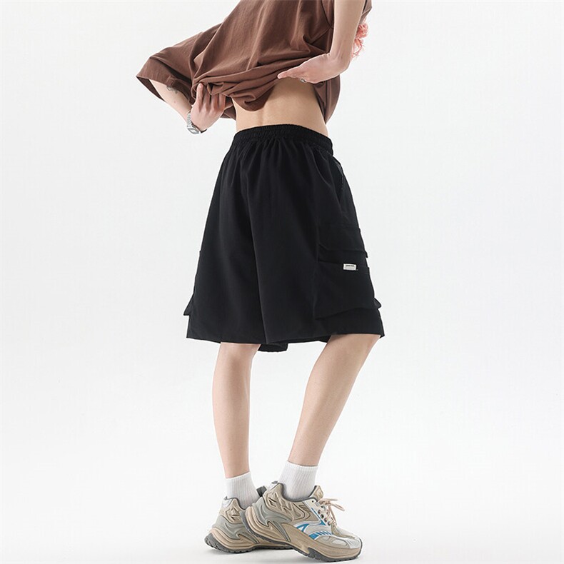 8XL-M特大码冰丝短裤男五分裤褶皱休闲裤工装中裤DK1504P45控68，男装休闲裤，电商D206-1