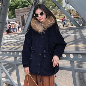 大货已出 韩版连帽纯棉加厚棉衣 仿毛领 8818-P160 控230图片