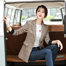 个性时尚潮流西装优雅2021年秋季休闲中长款修身，女装西装，阿菲诺依