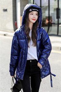 2020冬装新款棉服女短款韩版亮皮棉衣女外套加厚棉服亮色图片