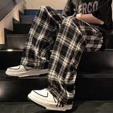 主推大货2025春夏美式格子裤情侣宽松大码休闲裤子A017K620P40，男装休闲裤，电商A017
