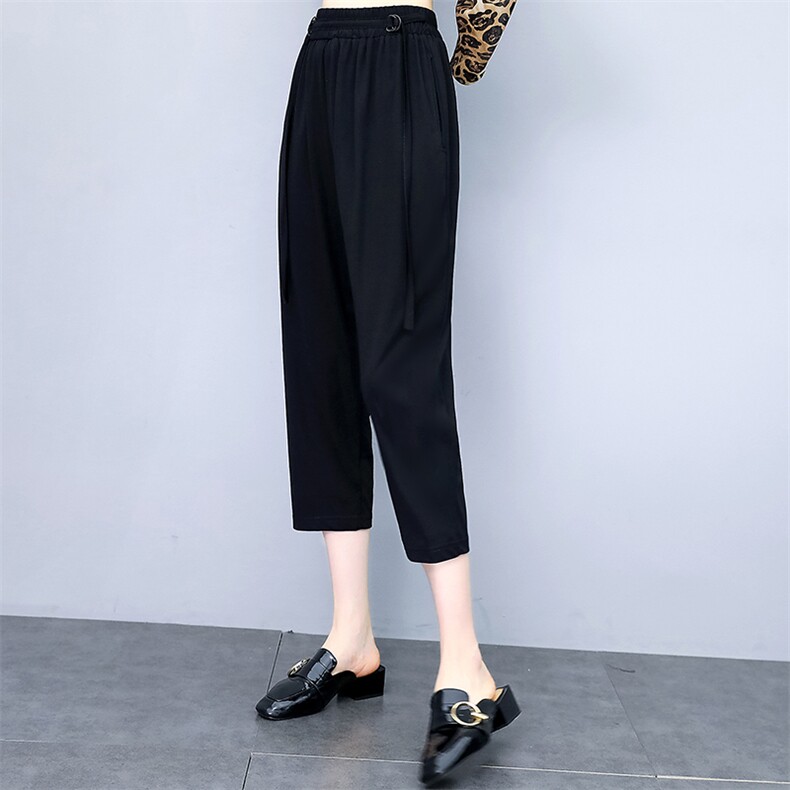 裤子2021年夏季简约收腰简约纯色潮流舒适通勤,女装休闲裤,众宇琦