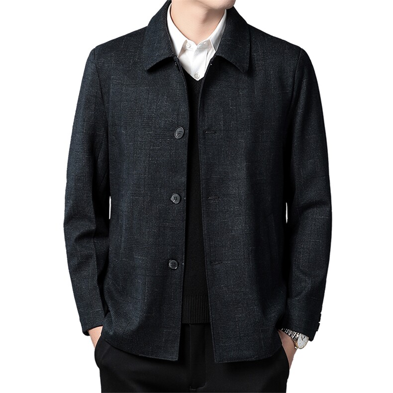 毛呢外套男春秋季2022中老年人上衣服爸爸秋冬装中年男士夹克,男装夹克,电商B212（原钱塘6029）