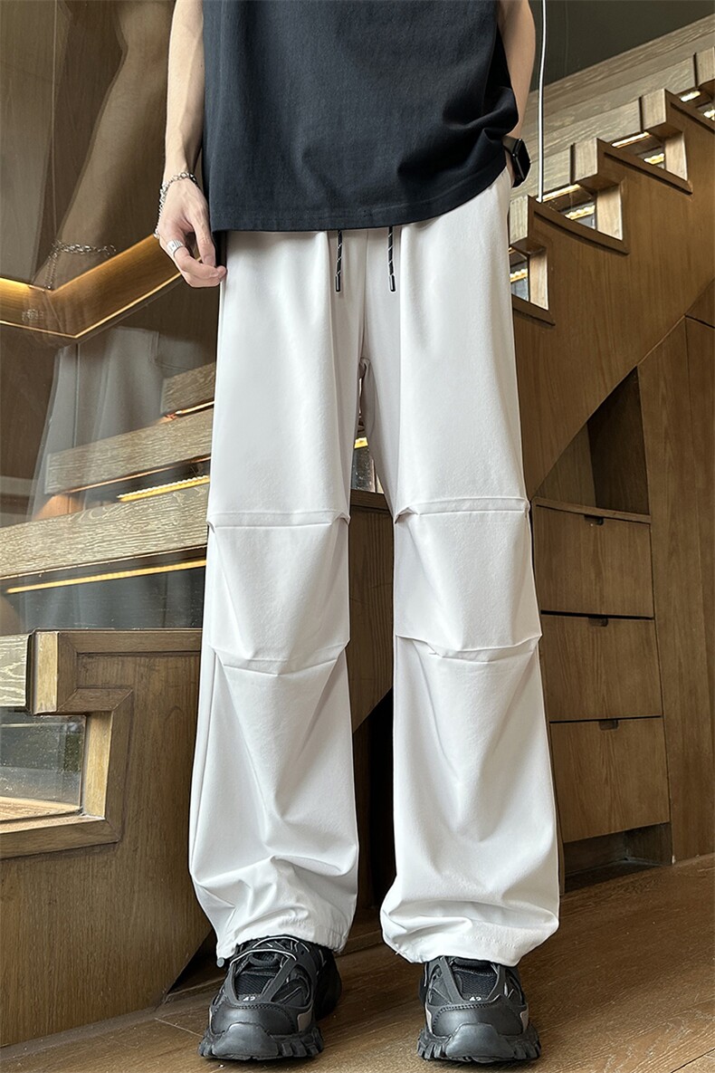 YK125P28控58品质保障！夏季冰丝垂坠感双褶休闲裤百搭长裤子,男装休闲裤,电商A249