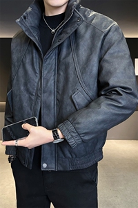 标50白鸭绒扎染皮羽绒服男冬季外套现货C317-Y9966-P215图片