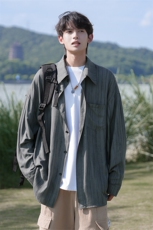 特批P40无差价夏季轻薄扎染翻领男宽松凉感垂感透气防晒衬衣C5530，男装衬衫，电商A001