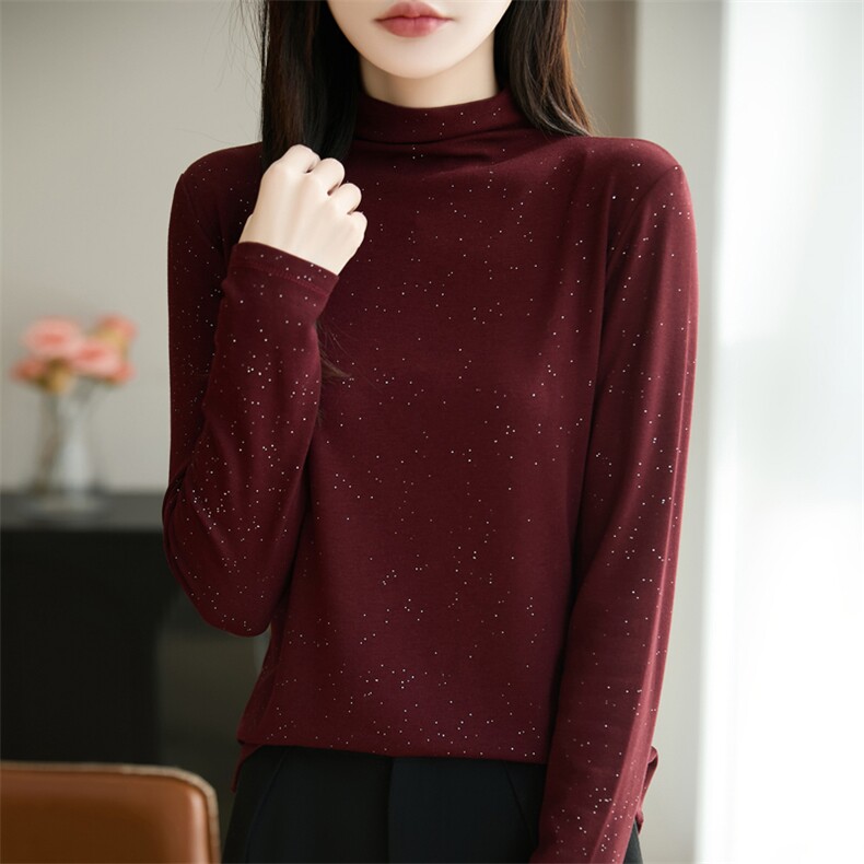 2025年秋季时尚百搭通勤简约休闲满天星打底，女装针织衫/毛衣，源达羊绒