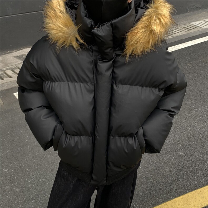 美式pu皮棉衣棉袄男潮牌高级感棉服外套女宽松百搭加厚棉袄p115,男装棉衣,电商C307