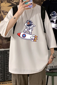 Q11158-P30 春夏季七分袖t恤男大码五分袖男短袖中袖图片
