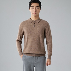 2024秋季新款长袖短款男士POLO衫休闲百搭，男装Polo衫，尚亿羊绒
