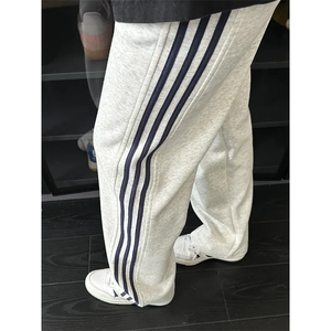 美式ins条纹直筒宽松vibe阔腿休闲长裤男女情侣潮1008-WLJ755-P42图片