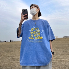 量大优可供抖音视频支持得物品质配合二开美式水洗短袖t恤SX86，男装T恤，电商A486
