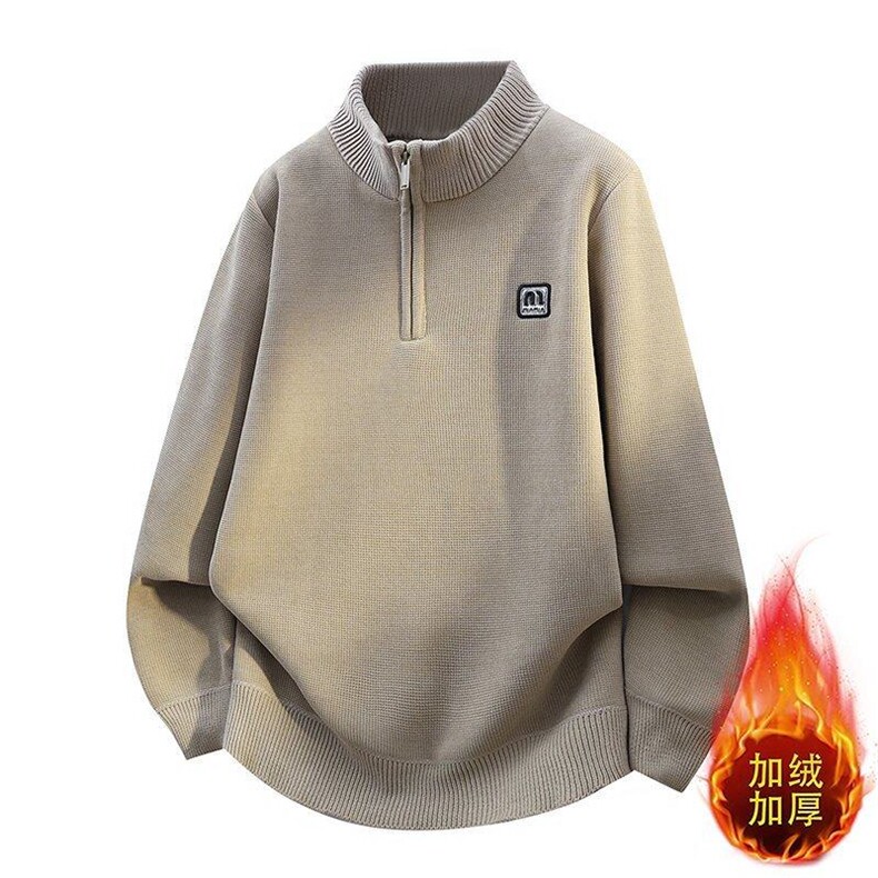 W25262-P55冬半拉链领加绒卫衣男潮牌加绒加厚卫衣外套时尚打底衫,男装T恤,电商D310B