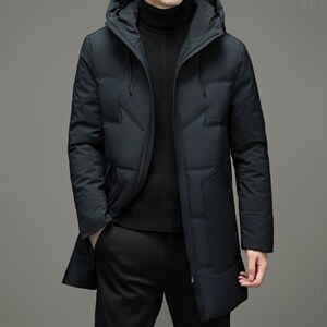 新款2023冬季羽绒服男装白鸭绒连帽外套中年爸爸装YYYR225-P320，男装羽绒服，电商B212（原钱塘6029）