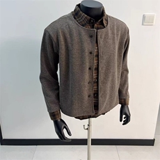 卫衣假两件拼格子衬衫高街帅气百搭2025秋冬ins外套WB594-P50，男装衬衫，星座412-3