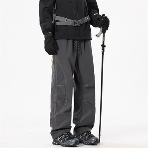 新款户外防泼水冲锋裤保暖直筒工装裤，加绒K1293特p53,常规特P43图片