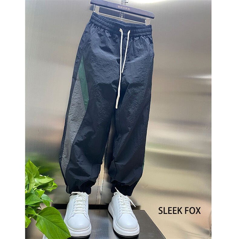 1506-1/KGT-7751/P34.5潮流条纹拼接户外束脚运动休闲裤春季男款,男装休闲裤,星座1506-1