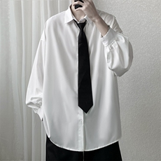 CS4001-P45送领带秋季新款长袖衬衫男士大码宽松休闲时尚潮M-5XL，男装衬衫，电商B280-1（原A049）