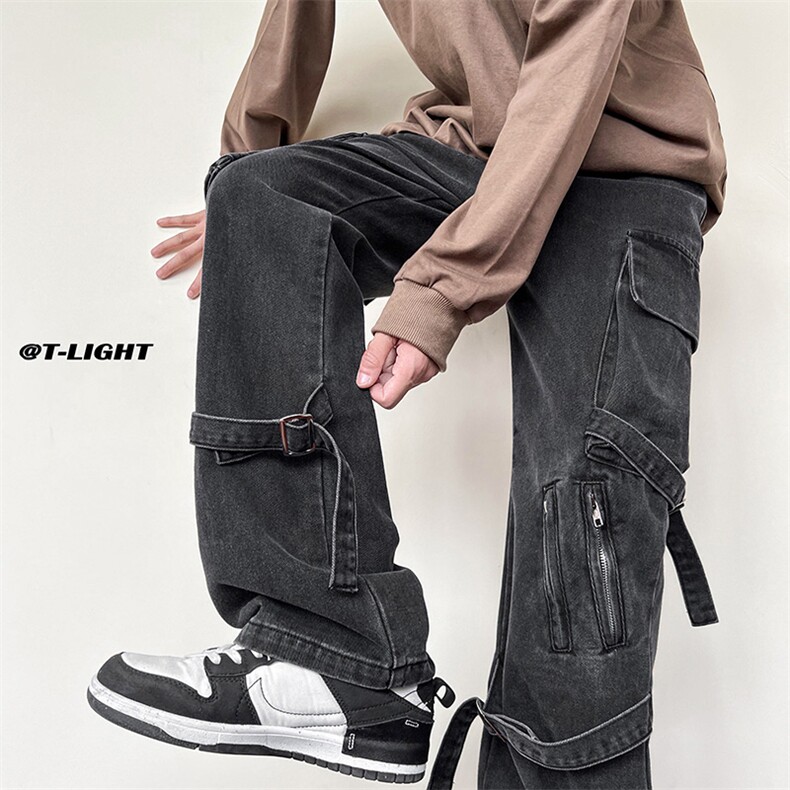 B221秋冬新款美式ins高街小众休闲工装牛仔裤子LK22069-P75控98,男装牛仔裤,电商B221