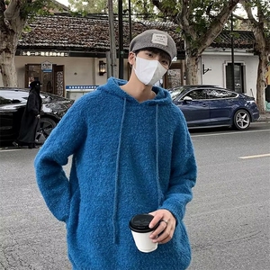 韩系慵懒风软糯圈圈纱加厚连帽毛衣  M5732 P68图片