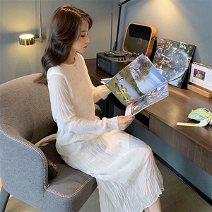 2024新款现货秋季女仿连衣裙百褶过膝气质款号103-P85K139图片