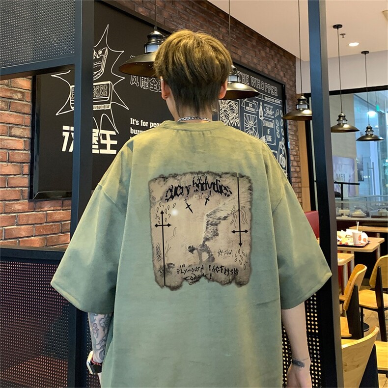 电商DSA028-DTLP2408特P19量大优供视频重磅麂皮绒短袖t恤男,男装T恤,电商A028