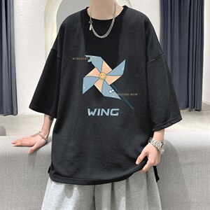 Q11112-P30 春夏季七分袖t恤男大码五分袖男短袖中袖   大皂风图片