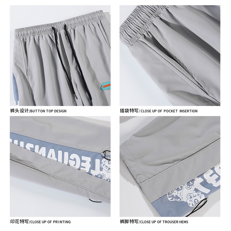 2023夏季新款港风白底大码工装抽绳七分裤M-5XHK22138-P35,男装休闲裤,电商A022