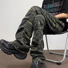 迷彩工装裤男款夏季潮牌美式高街直筒休闲裤T1714P50，男装休闲裤，星座1116-2
