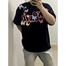 万针全刺绣工艺抖音得物高品质260克重磅纯棉双纱美式高街短袖T恤，男装T恤，电商A486