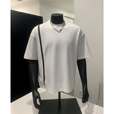 自家图夏季拉链撞色开叉圆领设计款男装短袖T恤夏装半袖S414-特33，男装T恤，电商A233-1