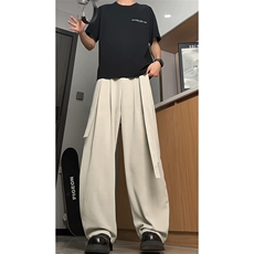 美式飘带休闲裤男士2025夏季新款潮牌宽松弯刀裤子-A2065TP45控68，男装休闲裤，电商B241