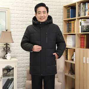 2020电商B247新款羽绒服爸爸装短款抗寒中老年连帽外套男865-P180图片