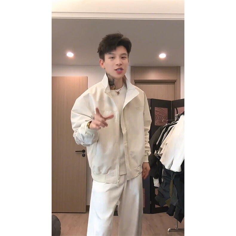 26春装新款美拉德立领飞行夹克boxy廓形休闲百搭外套上衣JK6500,男装夹克,电商A486