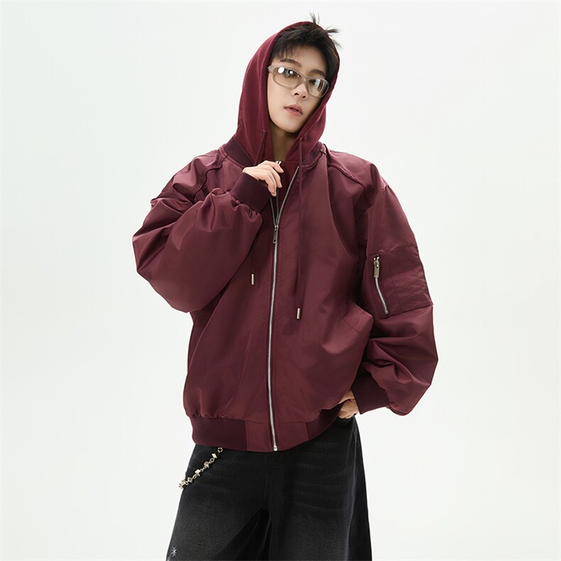 假两件连帽夹克男潮流百搭保暖户外外套J063特P75，男装夹克，电商A073