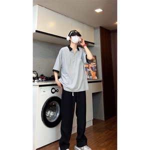 抖音品质！重磅夏季美式冰感POLO衫男潮流宽松短袖XP2403-P45控68图片