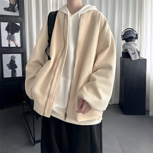 W19复古日系华夫格重磅棒球服外套男女潮牌情侣休闲百搭夹克