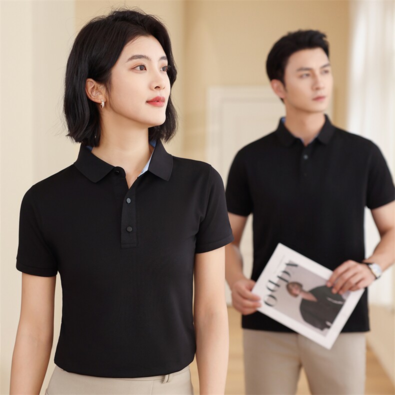 夏季200克冰丝团服工作服55长绒棉5氨纶POLO衫广告衫LS665p43，男装Polo衫，星座1602B（原101B-1）