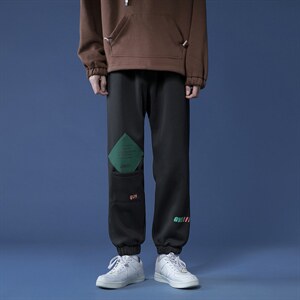 港风撞色哈伦裤运动裤卫裤大码长裤休闲裤男裤子K01P55图片