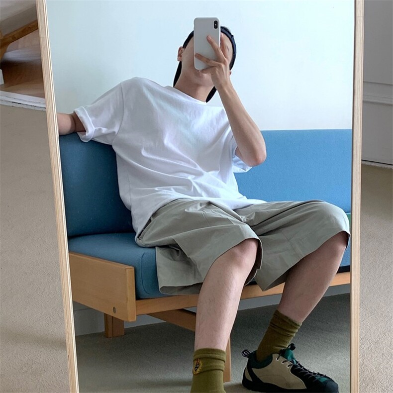816B-T1013-P38夏季设计感高级纯色短袖T恤情侣潮韩ins男女,男装T恤,星座816B