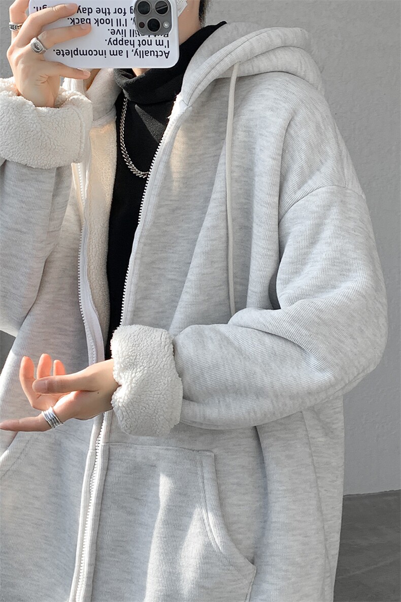 8XL-M高品质！卫衣厚外套男加绒加厚开衫羊羔毛卫衣WY13P68控88,男装卫衣,电商D206-1