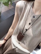 坎肩马甲针织衫单排扣设计感无袖上衣气质减龄打底衫，女装马甲，恩泰羊绒