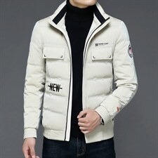 冬季中老年羽绒服男中长款爸爸装白鸭绒羽绒服外套ALXB2015-P260图片